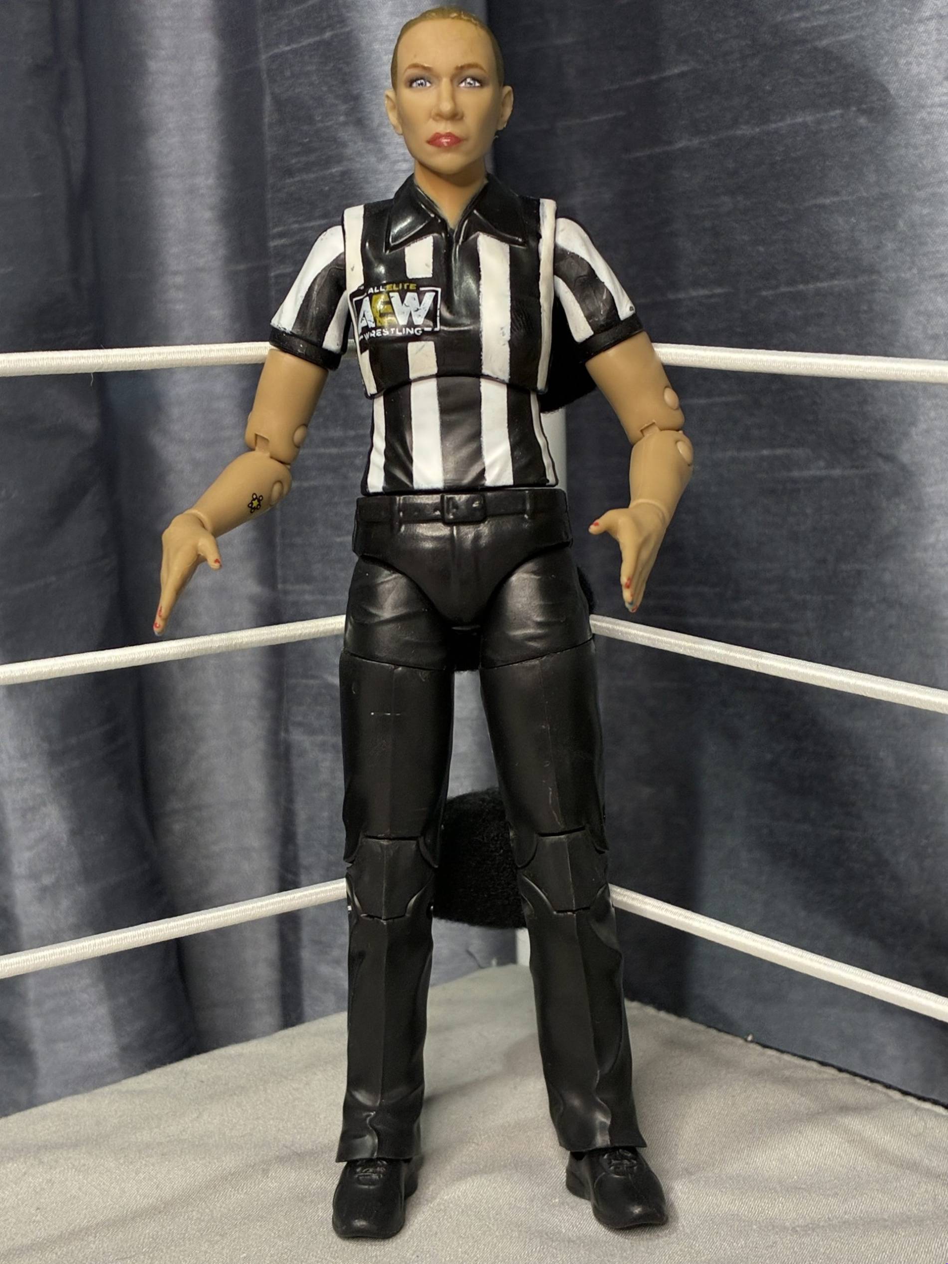 Aubrey Edwards - AEW Double or Nothing Ring WWE Mattel AEW Elite Ultimate Cla...